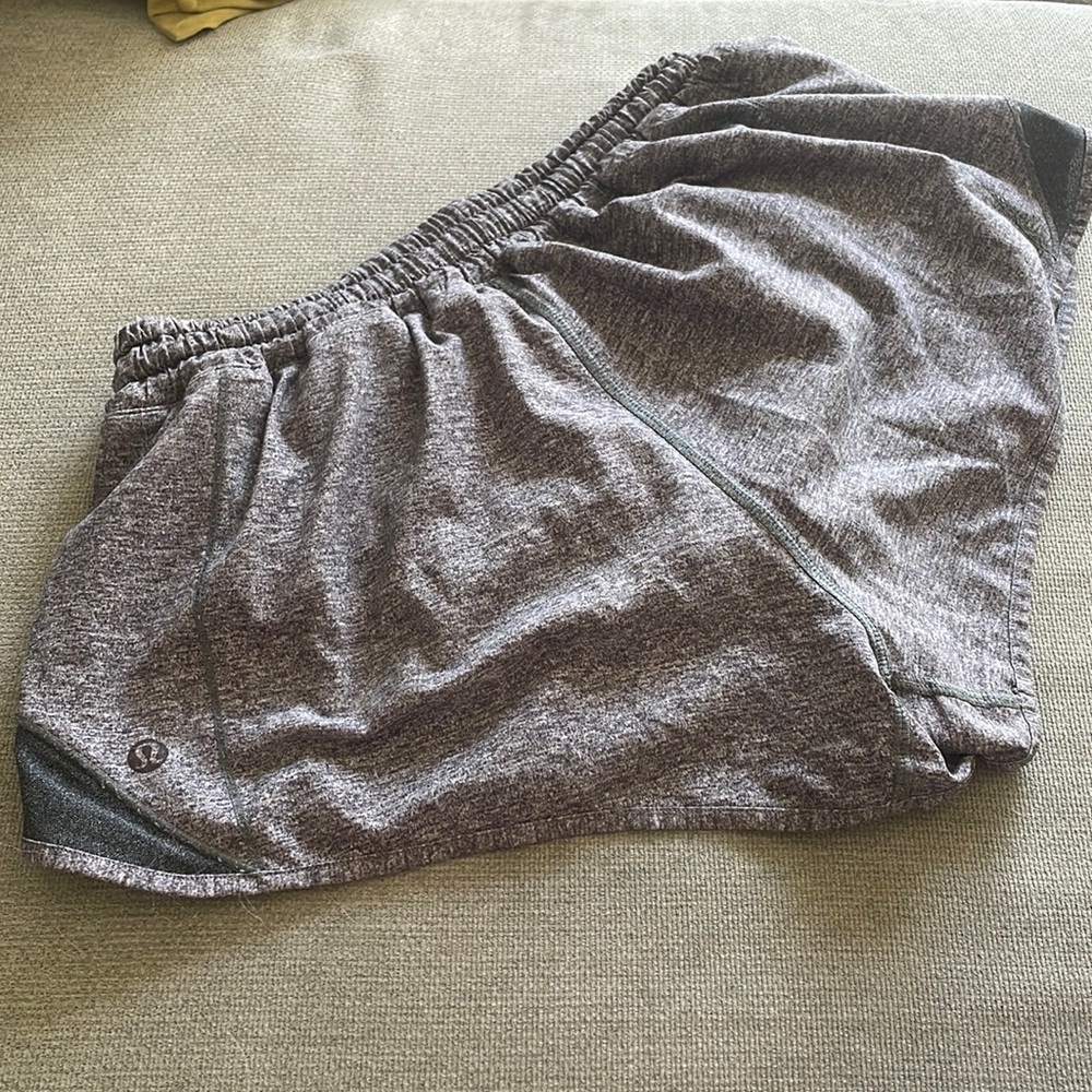Lululemon hotty hot shorts 2 inch inseam grey heather color low rise
